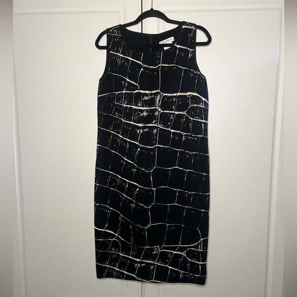 Max Mara 100%Virgin Wool Crocodile Print Shift Dress - Picture 1 of 12